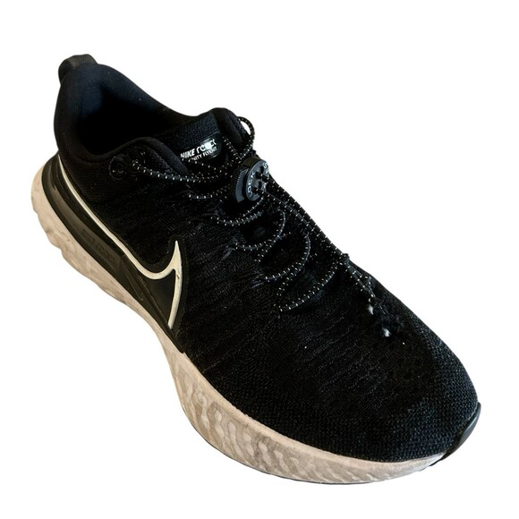 Nike React Infinity Run Flynit Mens Black White CT2357-002 Running Shoes Sz 8 - Picture 1 of 12
